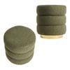 La Bella 2 Set Round Stacked Ottoman Stool 38cm Green Teddy Fleece Fabric Foot Rest