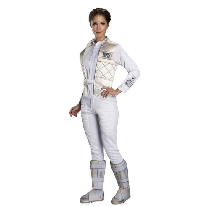Princess Leia Hoth Halloween Costume Printed Jumpsuit for Adults, Medium