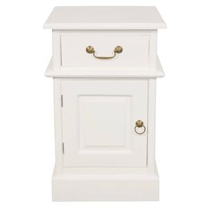Centrum Furniture Tasmania 1 Door 1 Drawer Bedside Table - Left - White