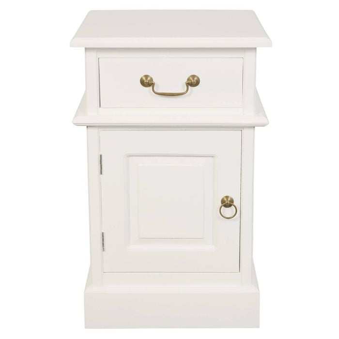 Centrum Furniture Tasmania 1 Door 1 Drawer Bedside Table - Left - White