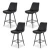 Artiss Bar Stools x4 Kitchen Dining Diamond PU Leather Black