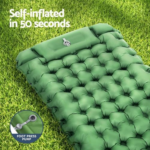 Weisshorn Self Inflating Mattress Camping Sleeping Mat Air Bed Pad Single Pillow Bunnings Australia