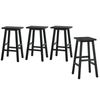 Oikiture 4x Bar Stool Counter Dining Chair Wooden Black
