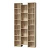 Oikiture Bookshelf Display Shelf CD DVD Storage Media Rack Stand Bookcase Natural