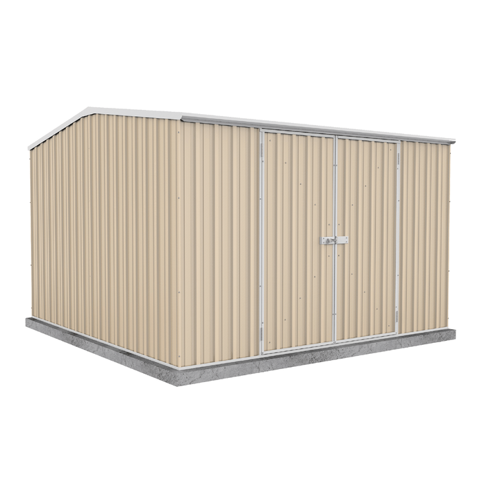 Absco Sheds 3.0 x 3.0 x 2.06m Classic Cream Premier Double Door Garden Shed