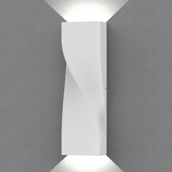 CLA Lighting Exterior LED Tri-CCT Surface Mounted Up/Down Twist Wall Light IP65 Large White