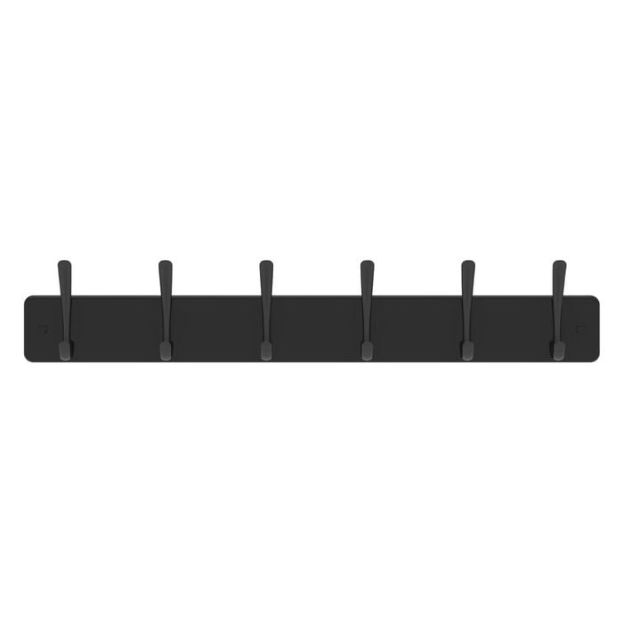 Mode 6 Black Hooks On Black Board Hat And Coat Rack