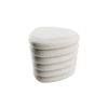 Maestro Furniture Lennon Small Triangle Teddy Fabric Storage Ottoman Foot Stool White