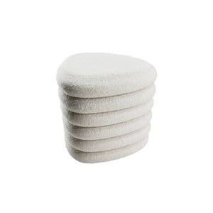 Maestro Furniture Lennon Small Triangle Teddy Fabric Storage Ottoman Foot Stool White