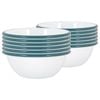 Argon Tableware 16cm Coloured Enamel Bowls - Set Of 12 - Green Lightweight Metal Camping Serving Bowls For Snacks, Pasta, Salad