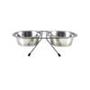 Yes4pets 2 X Sets Medium Portable Dog Cat Steel Pet Bowl Water Bowls Feeder