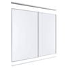 Lugna 2100 x 1801-2400mm Clear Anodised Melamine Wardrobe Double Sliding Doors