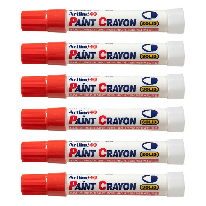 12pk Artline 40 Permanent Paint Crayon Fade Proof High Temperature Marker Red