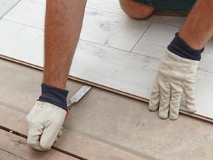 DIY Step Image - How to remove laminate flooring . Blob storage upload.