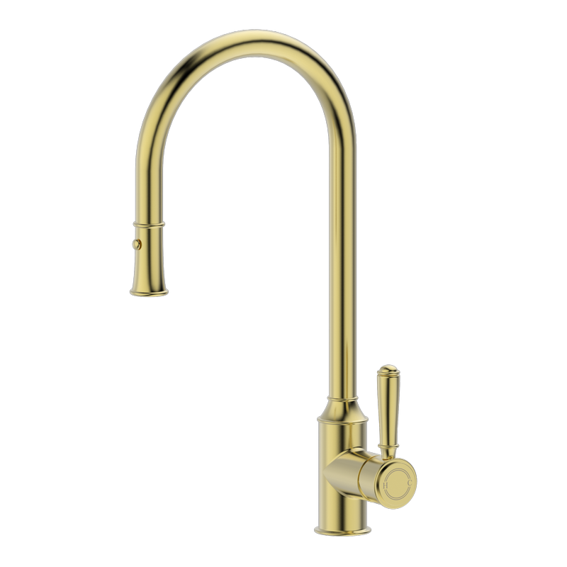 Mondella    Brushed Brass Maestro Pull Out Vege Spray Sink Mixer