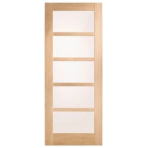 Corinthian 2040 x 920 x 35mm Internal Door White Oak Moda Translucent Glass AMODG5