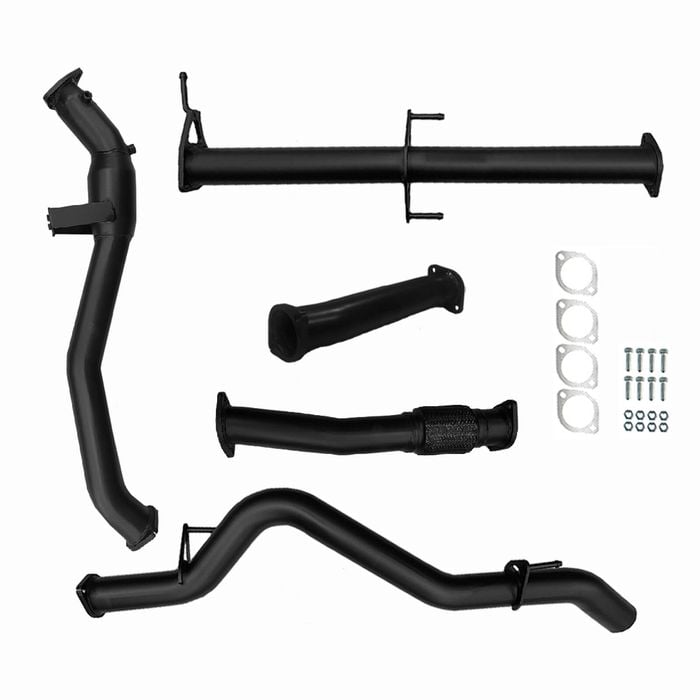 Ignite Exhausts Turbo Back For Mitsubishi Mr Triton 2.4l 3" Cat & Straight Pipe Black Aluminised Steel