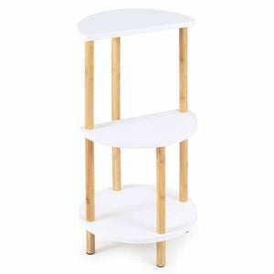 Costway 2x 60.5cm Round Side Table 3tier Nightstand Bamboo Shelf Corner