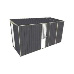Build-a-Shed 1.5 x 3.7 x 2m Single Sliding Side Door Skillion Shed - Grey
