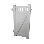 Think Fencing 900 x 1760mm White PVC Mystique with Lattice Swing Gate
