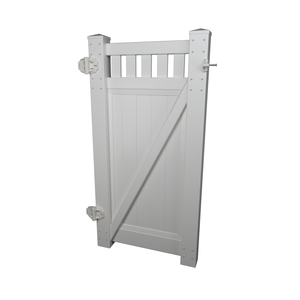Think Fencing 900 x 1760mm White PVC Mystique with Lattice Swing Gate