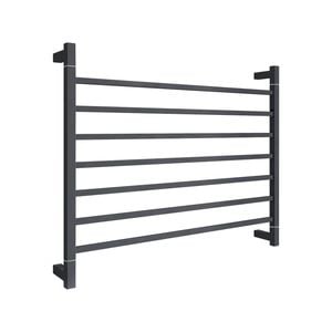 Barelli Matte Black 7 Bar Square Heated Towel Rail 