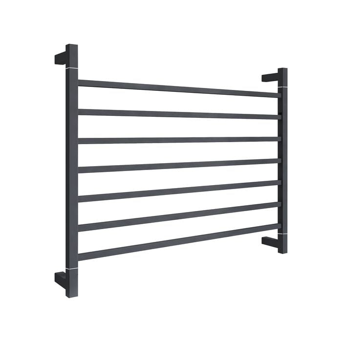 Barelli Matte Black 7 Bar Square Heated Towel Rail 