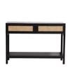 Tulum Console Table - Black Rattan With Timber Accents Black