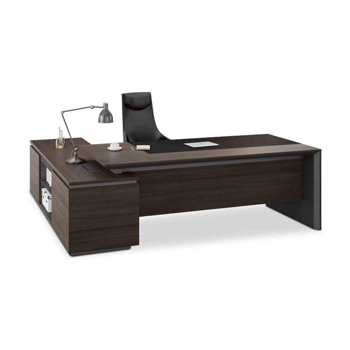 Modern Furniture CARTER Executive Desk with Right Return 220cm Coffee&Charcoal