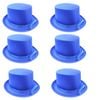 6x SATIN TOP HAT Costume Party Cap Fancy Dress Trilby Fedora One Size BULK Blue