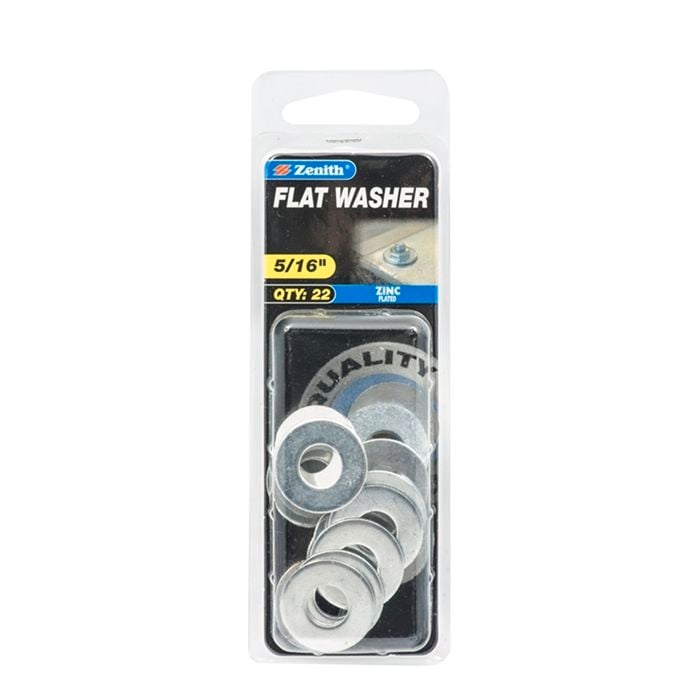 Zenith 5/16" Zinc Plated Flat Washer - 22 Pack