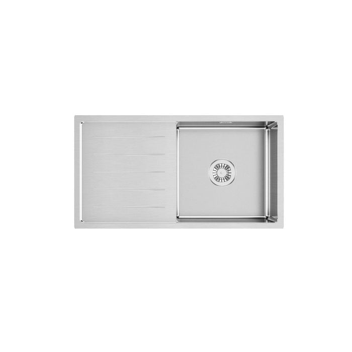 Sergio UBSH-830DL Urbane Handmade Single Stainless Sink with Lined Drainer