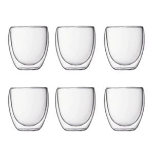 Bodum 4558-10-12  Small 250ml Pavina Double Wall 6pc Glass Set Clear