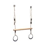 Swing Slide Climb Timber Trapeze With Blue Rings