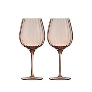 4pc Tempa Sienna Rippled Wine Drinking Glasses Set 22cm Blush Pink