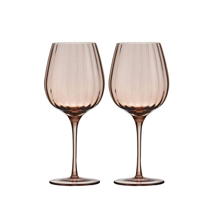 4pc Tempa Sienna Rippled Wine Drinking Glasses Set 22cm Blush Pink
