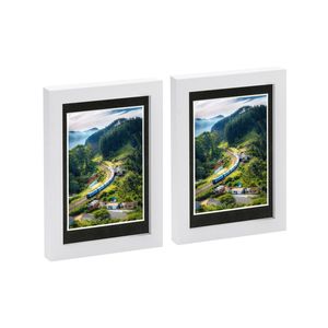 Nicola Spring Photo Frames with 4" x 6" Mount - 5" x 7" - White - Pack of 2