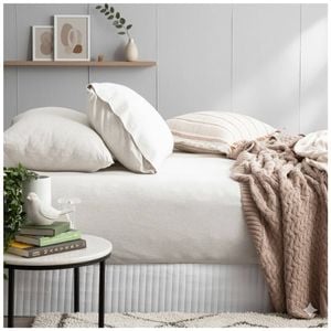 Renee Taylor Comfort T’s Organic Jersey Fitted & Pillowcase Ecru King