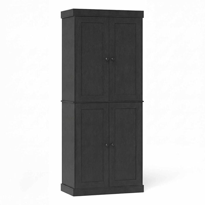 Costway 4-Door Buffet Sideboard Cupboard Black