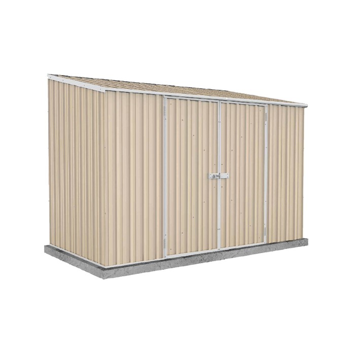 Absco Sheds 3.0 x 1.52 x 2.08m Classic Cream Space Saver Double Door Shed