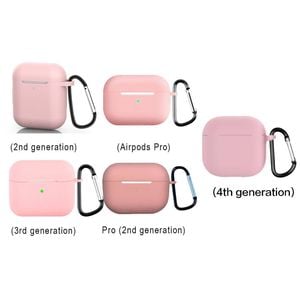 For Apple AirPods Silicone Case Protective Soft Cover Shell Key Chain