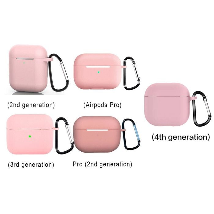For Apple AirPods Silicone Case Protective Soft Cover Shell Key Chain