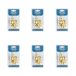 6x 4pc Malli Sewing Wooden Sewing Toggle Buttons Garment Closure 50mm Brown
