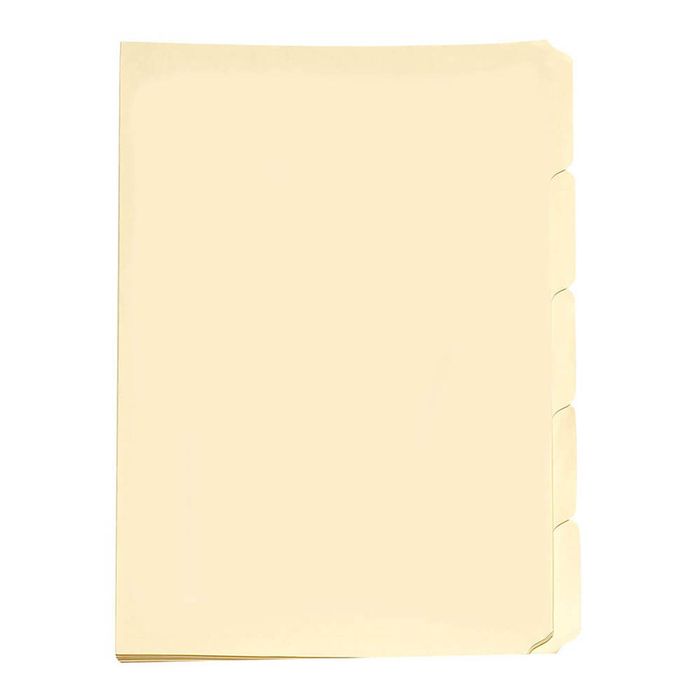 Avery Buff Foolscap Manilla Folders with Tabs (Pack of 5)