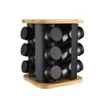 13pc Maxwell & Williams Harstad Spice Rack w/ Jars Set - Black
