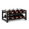 Costway 8-bottle Wine Rack Metal Cellar Display Shelf W/foot Pads Black