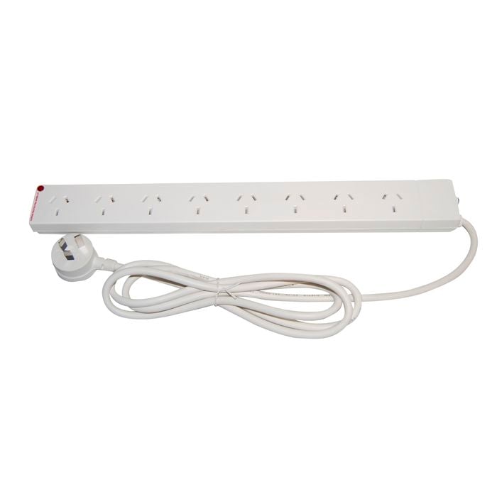 HPM Surge Protected 8 Outlet Powerboard White