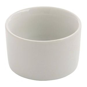Olympia Whiteware Contemporary Ramekins White Round Porcelain 80mm 140ml 12 Pack
