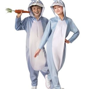 Bugs Bunny Kids Unisex Jumpsuit Dress Up Halloween Party Costume Size M-L
