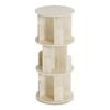 Advwin 3 Tiers Bookshelf Rotating Corner Bookcase Cabinet Revolving Display Stand Rack Oak